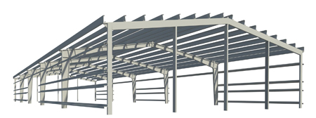 Metal production halls / columns, beams, rigels
